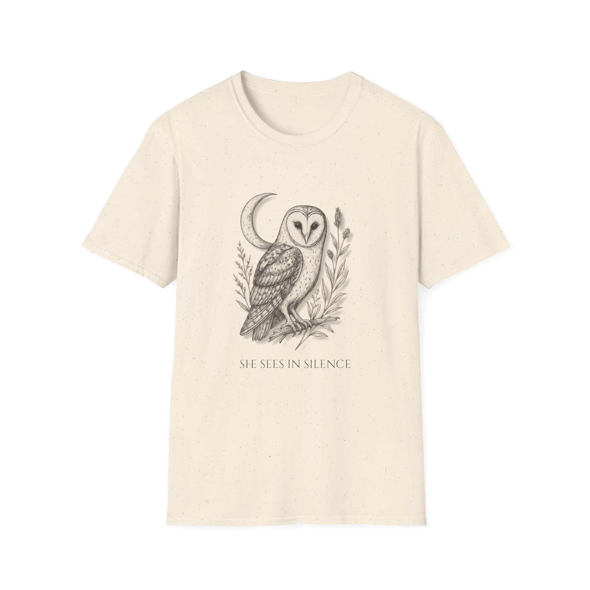 “She Sees in Silence” Barn Owl T-Shirt