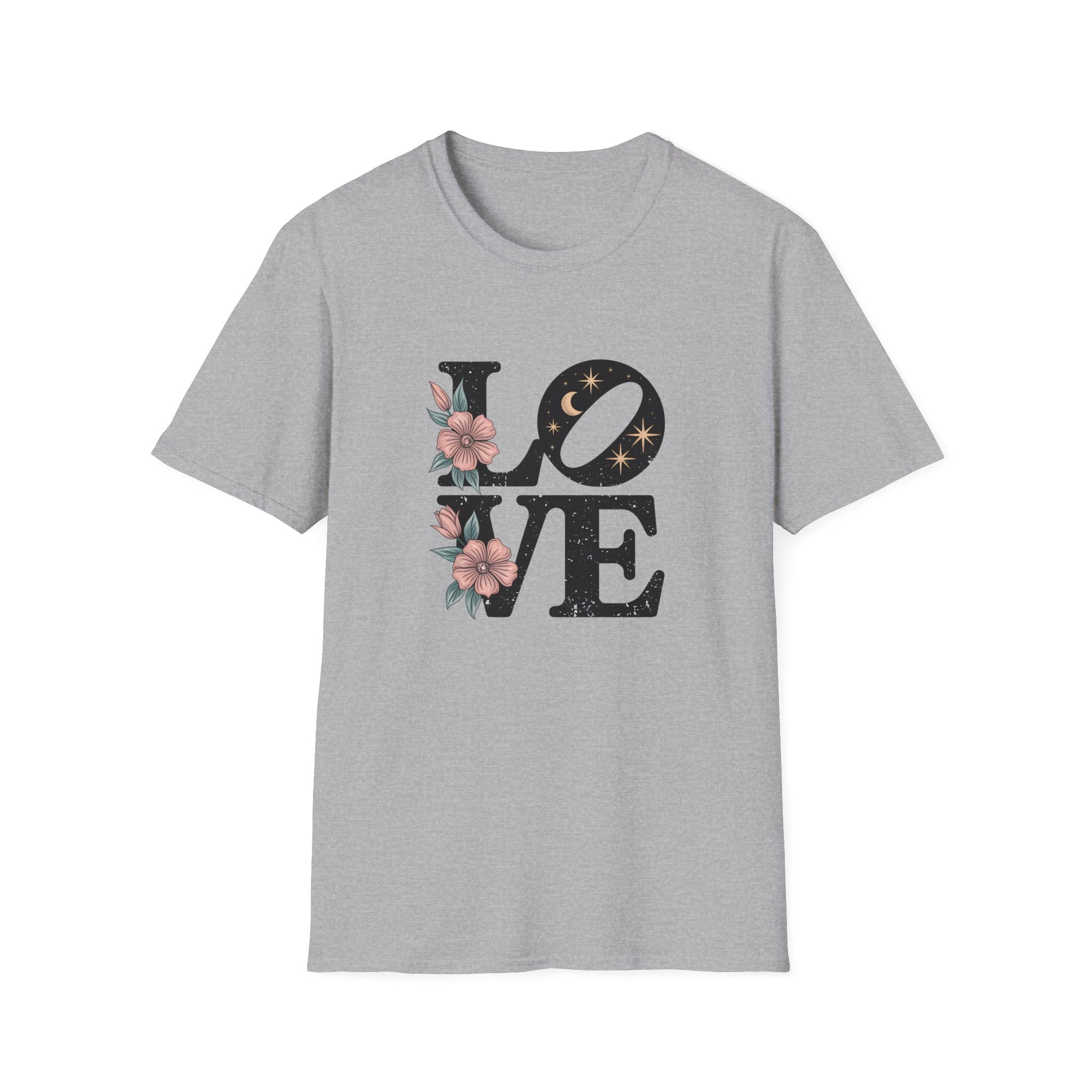 Retro Floral LOVE T-Shirt by Mystwood Alchemy
