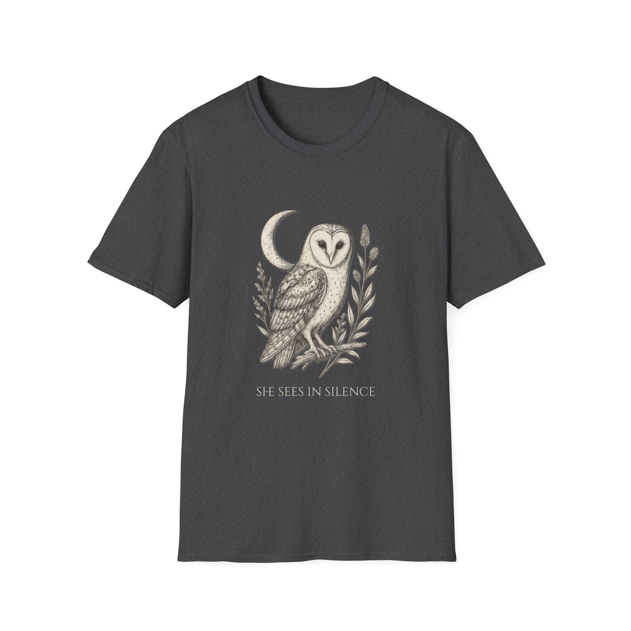 “She Sees in Silence” Barn Owl T-Shirt