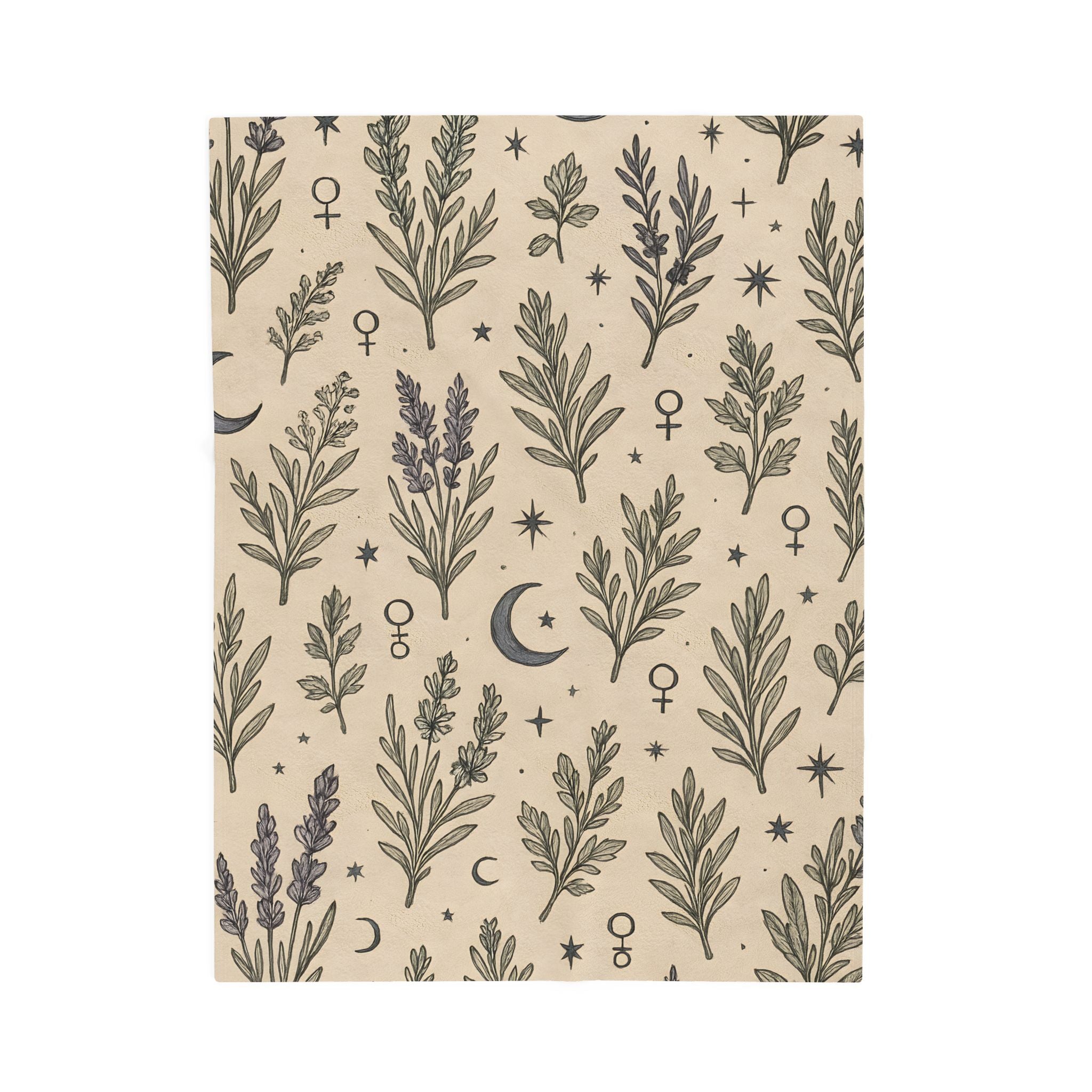 Botanical Moon Plush Blanket
