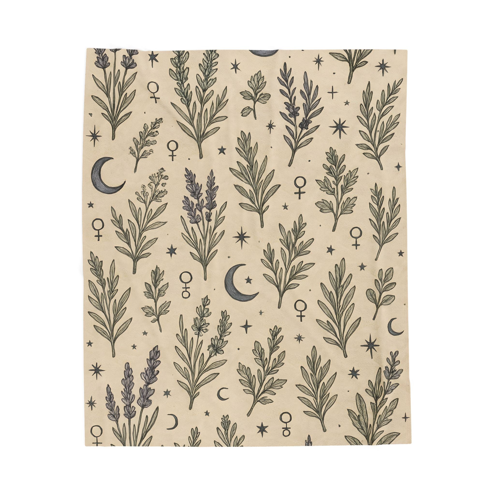Botanical Moon Plush Blanket