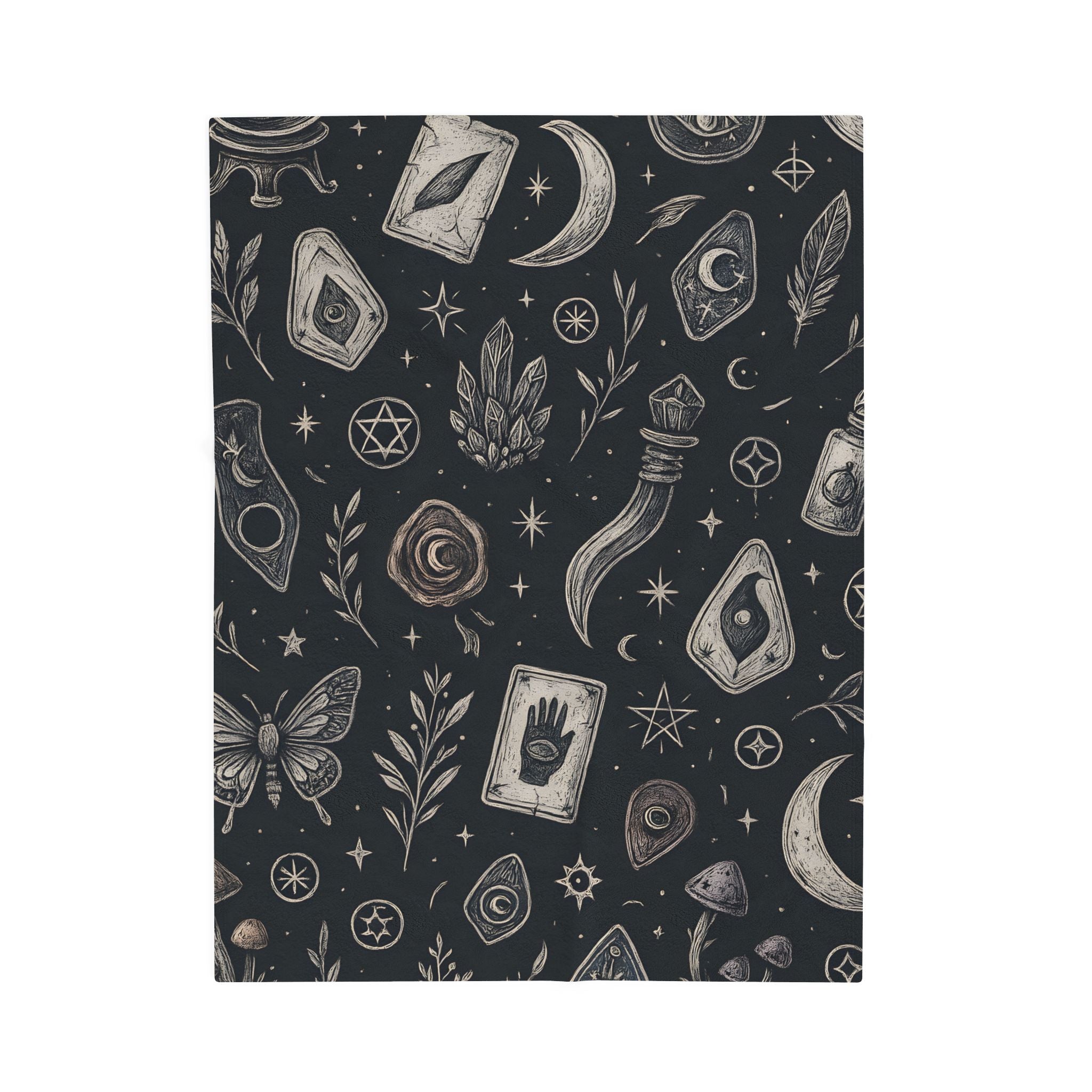 Witchy Occult Symbols Plush Blanket