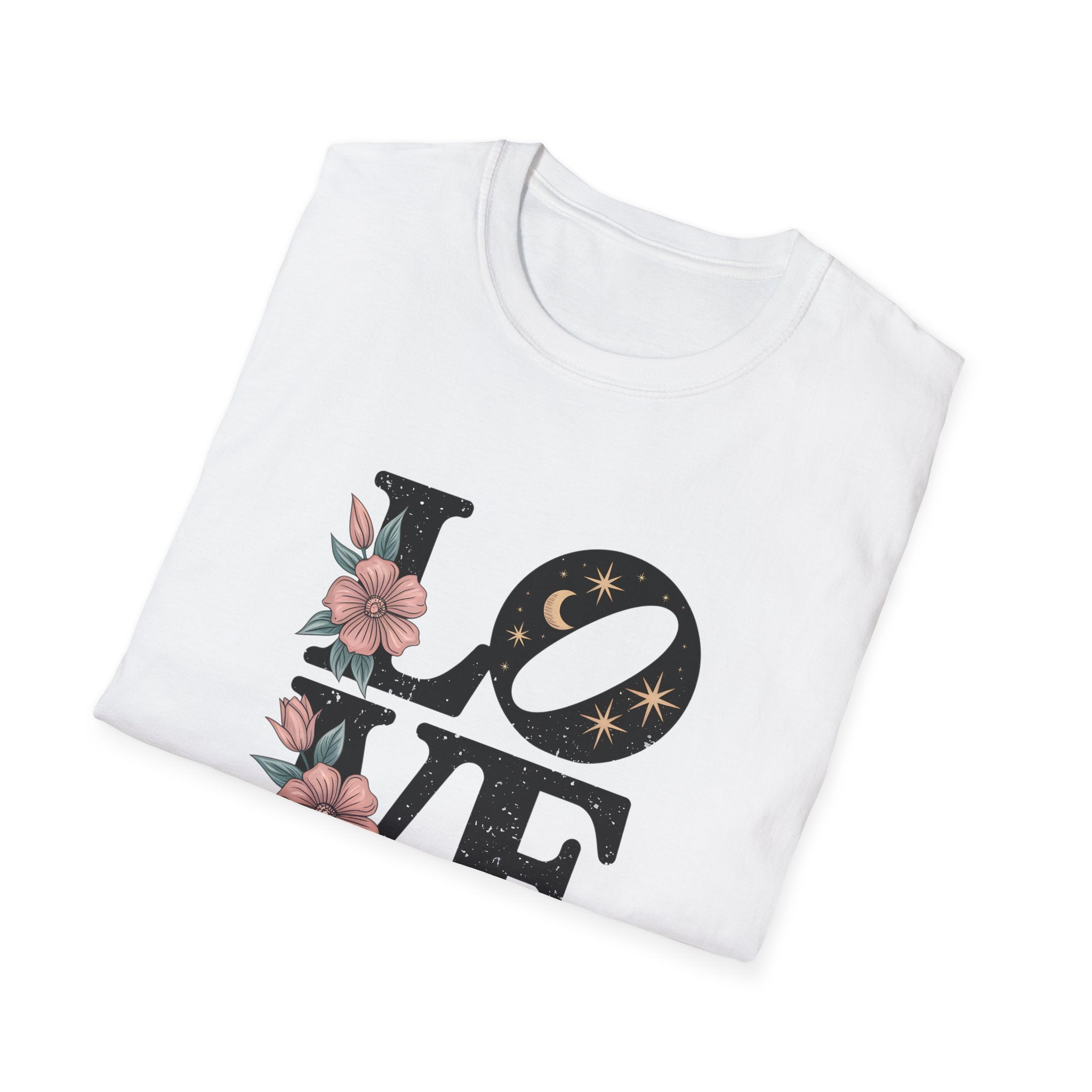 Retro Floral LOVE T-Shirt by Mystwood Alchemy