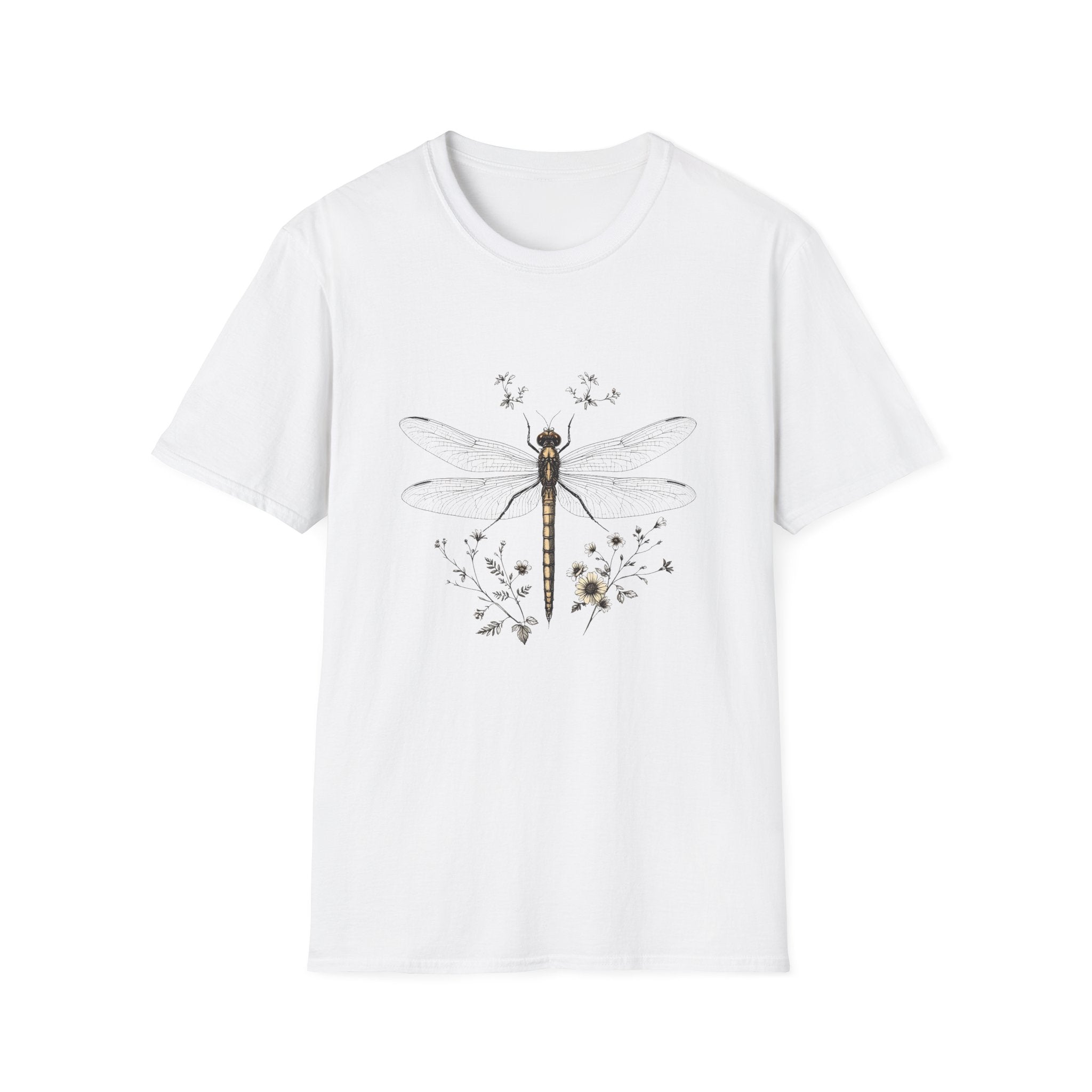Vintage Dragonfly Botanical T-Shirt by Mystwood Alchemy