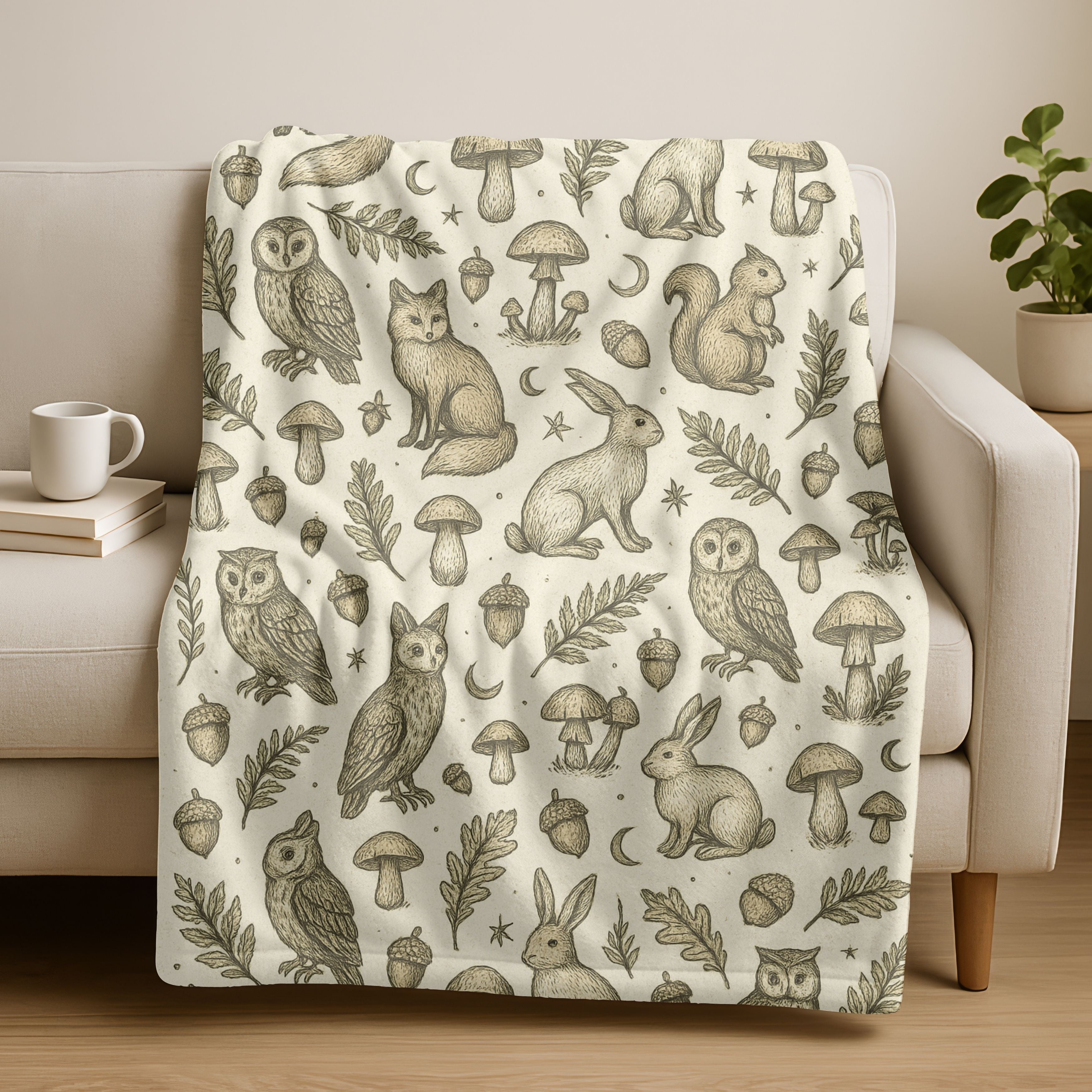 Woodland Animals Plush Blanket