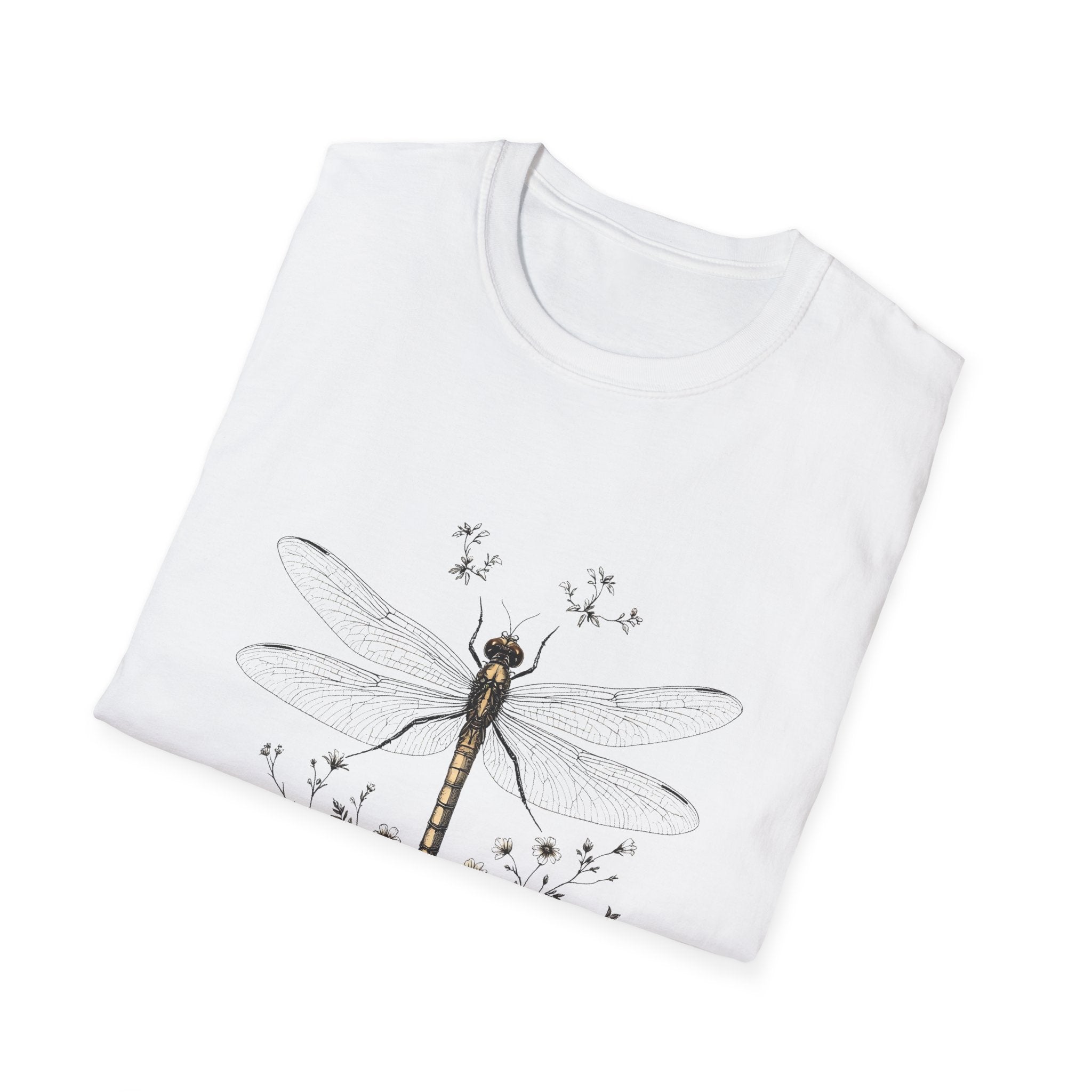 Vintage Dragonfly Botanical T-Shirt by Mystwood Alchemy