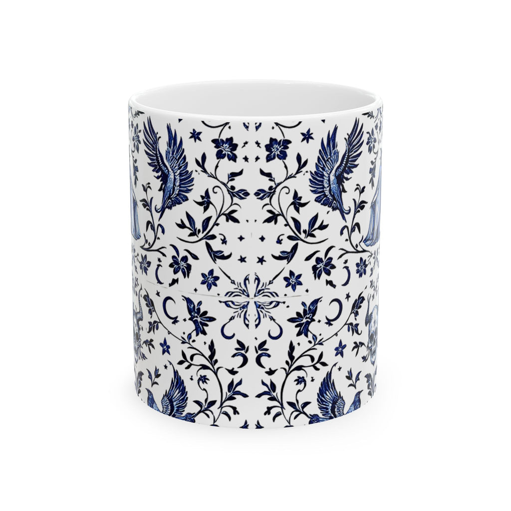 Witches & Ravens Delft Blue Mug by Mystwood Alchemy