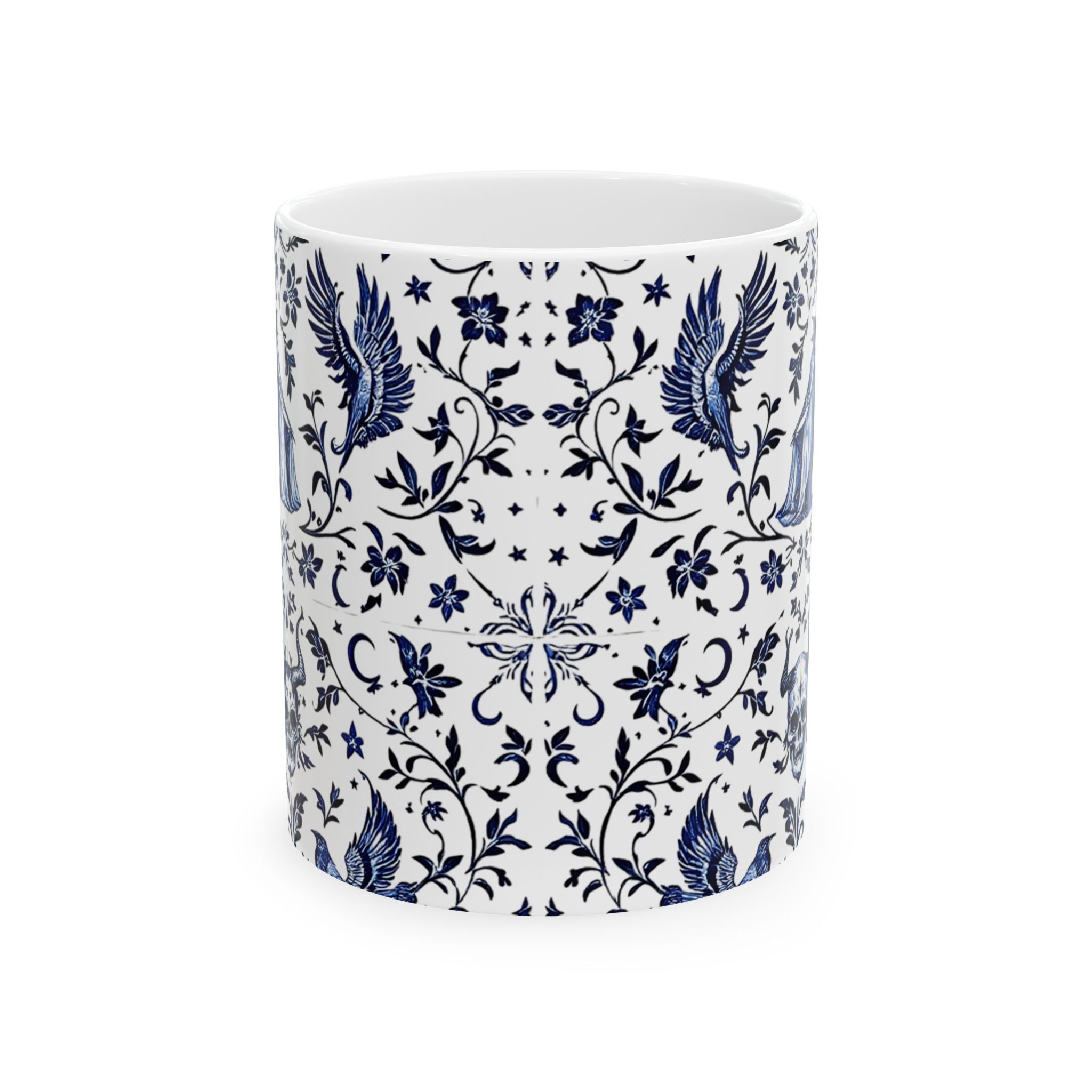 Witches & Ravens Delft Blue Mug by Mystwood Alchemy