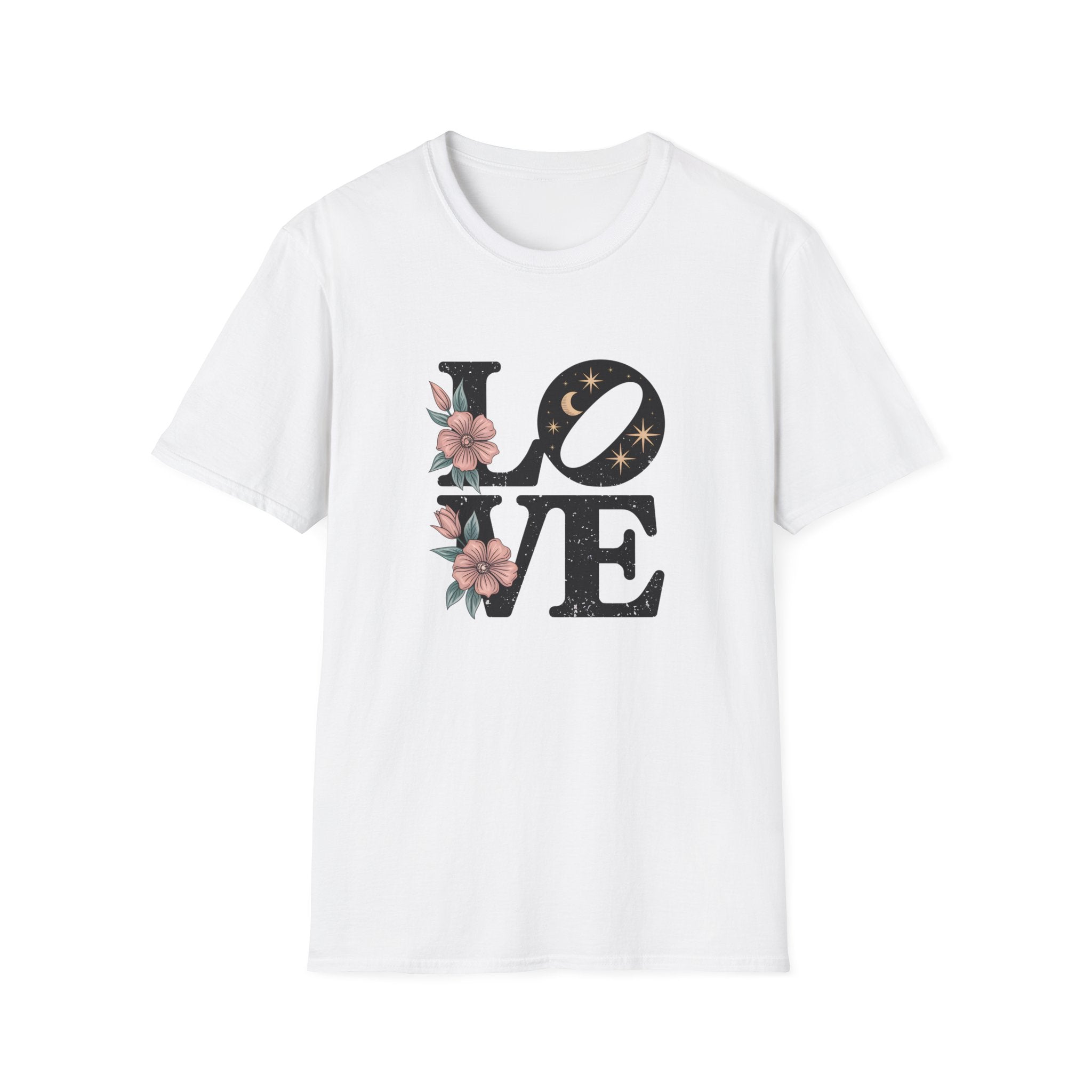Retro Floral LOVE T-Shirt by Mystwood Alchemy