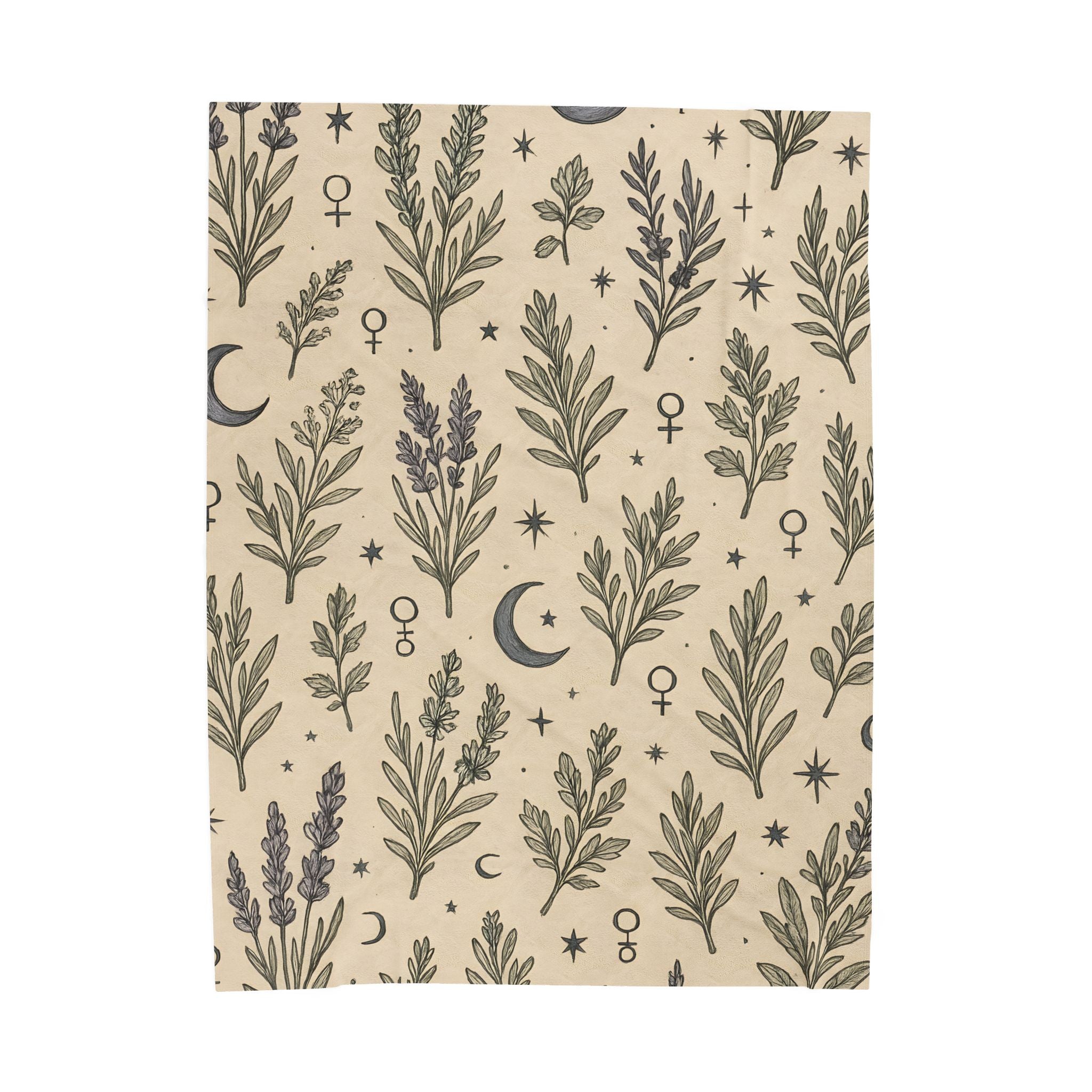 Botanical Moon Plush Blanket