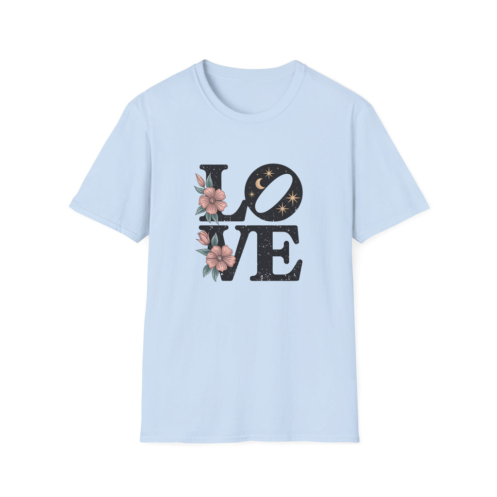 Retro Floral LOVE T-Shirt by Mystwood Alchemy