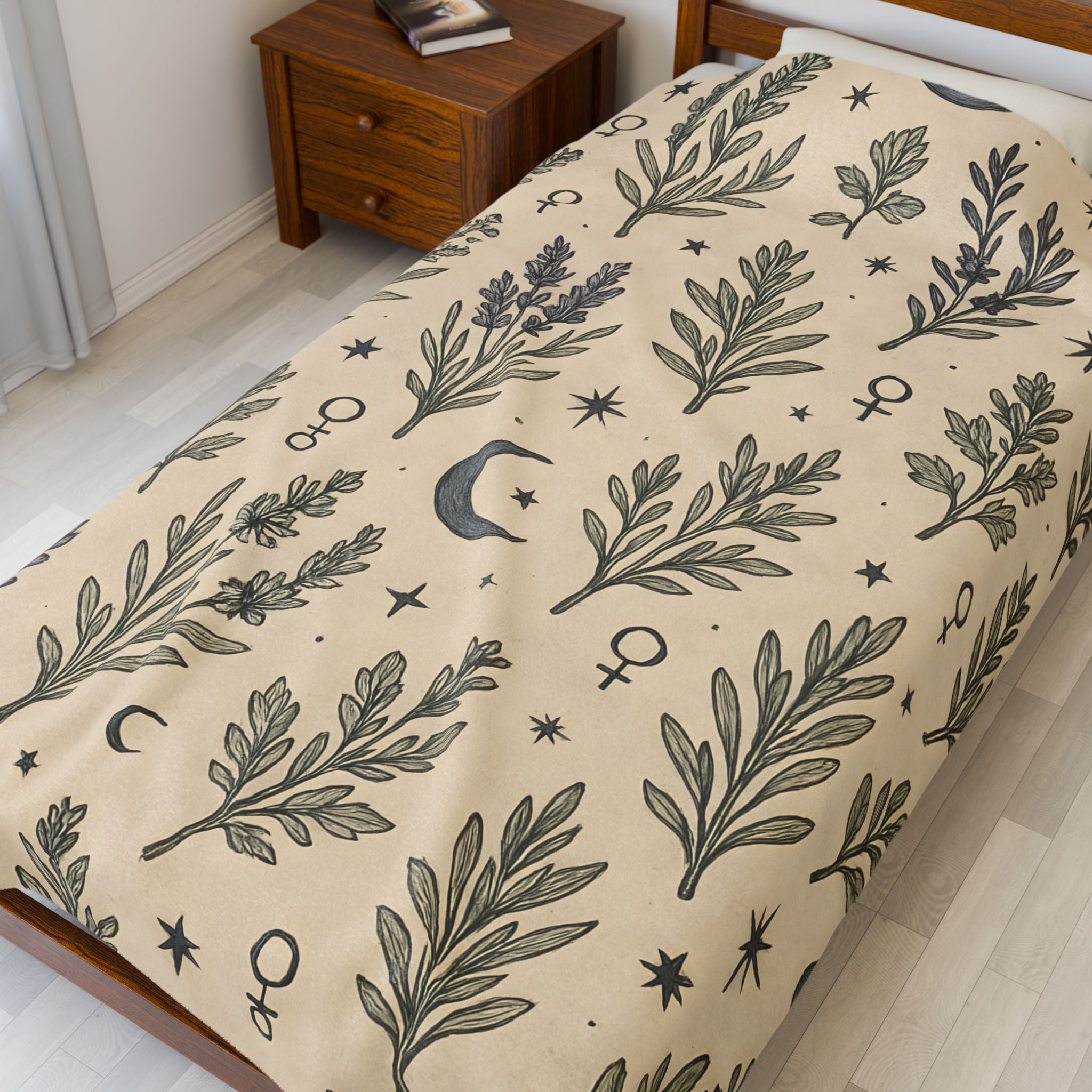 Botanical Moon Plush Blanket