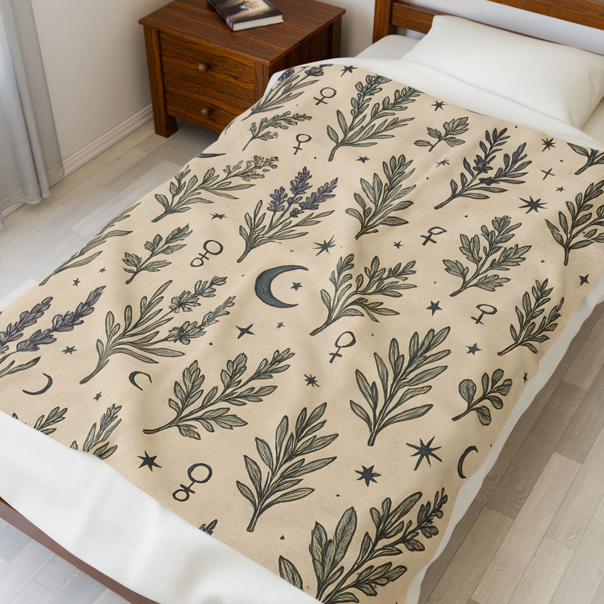 Botanical Moon Plush Blanket