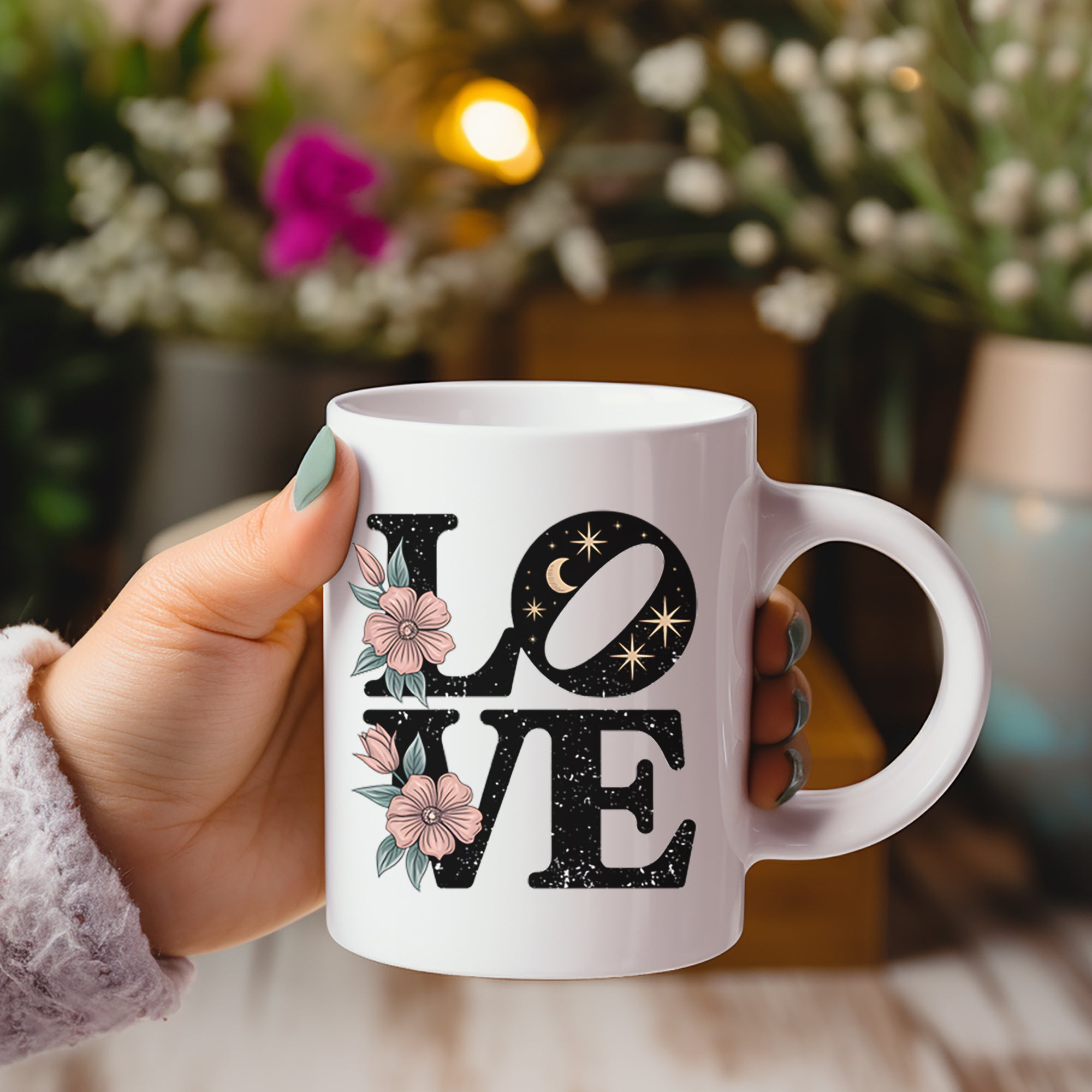 Love Mug with Flowers by Mystwood Alchemy