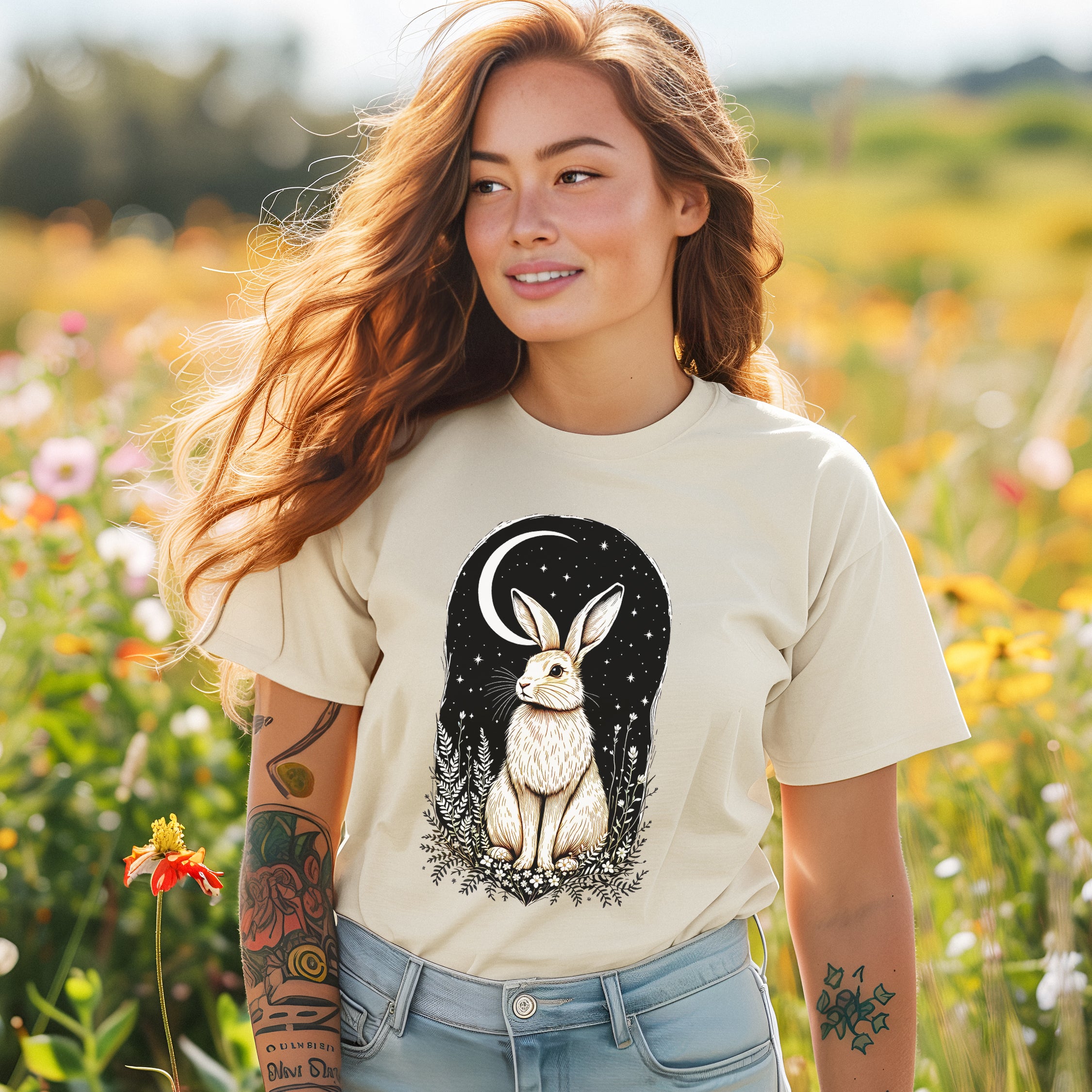 Moonlit Hare T-shirt by Mystwood Alchemy