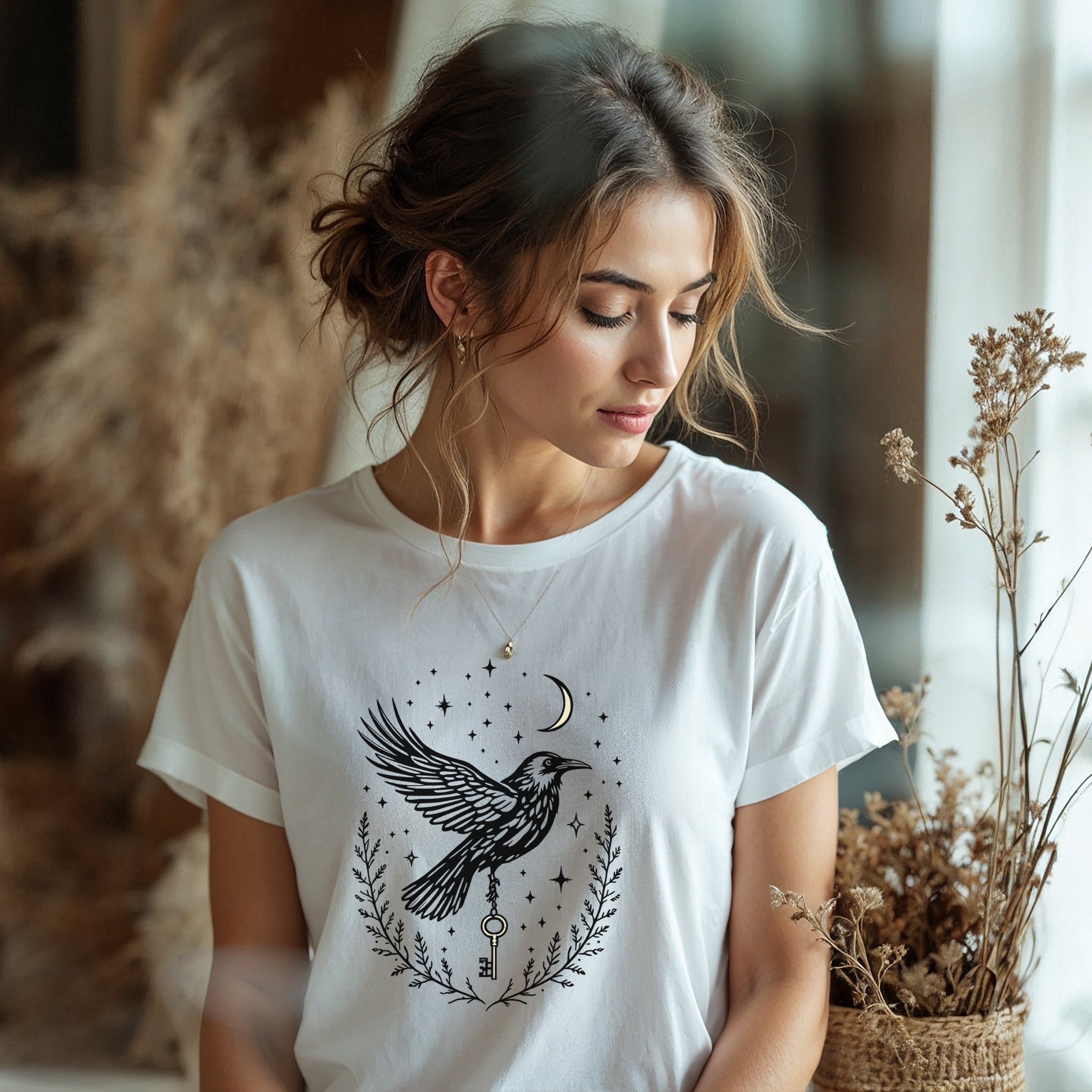 Raven Messenger T-shirt by Mystwood Alchemy